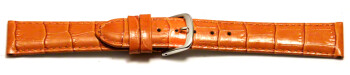 Bracelet montre à dégagement rapide cuir de veau grain croco orange