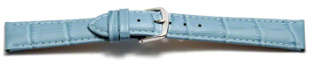 Bracelet montre à dégagement rapide cuir de veau grain croco bleu clair