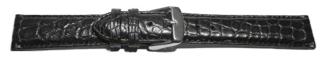 Bracelet de montre - crocodile véritable - noir