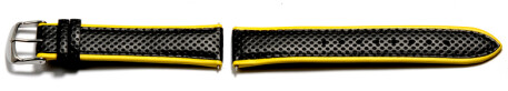 Bracelet de montre Casio pour WVQ-550LE, cuir noir et jaune