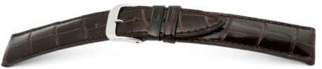Bracelet montre - Alligator de Louisiane -fait main-marron fonc