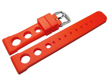 Bracelet de montre - silicone perforé - rouge