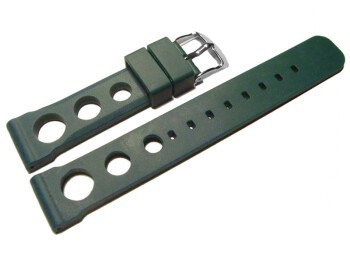 Bracelet de montre - silicone perforé - vert