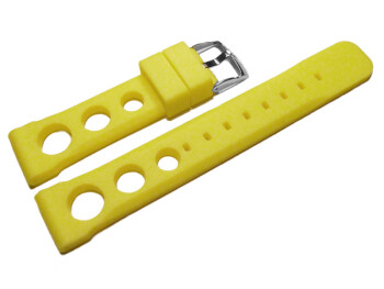 Bracelet de montre - silicone perforé - jaune