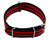 Bracelet de montre NATO-en nylon-résistant-rayé rouge et noir