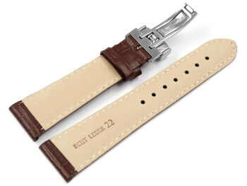 Bracelet montre-gr.croco-dépl.-marron,...