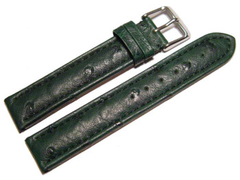 Bracelet de montre - Autruche véritable - vert foncé
