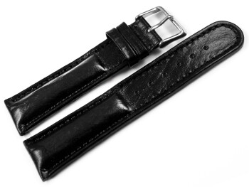 Bracelet de montre - Bark - Cuir de veau véritable - noir
