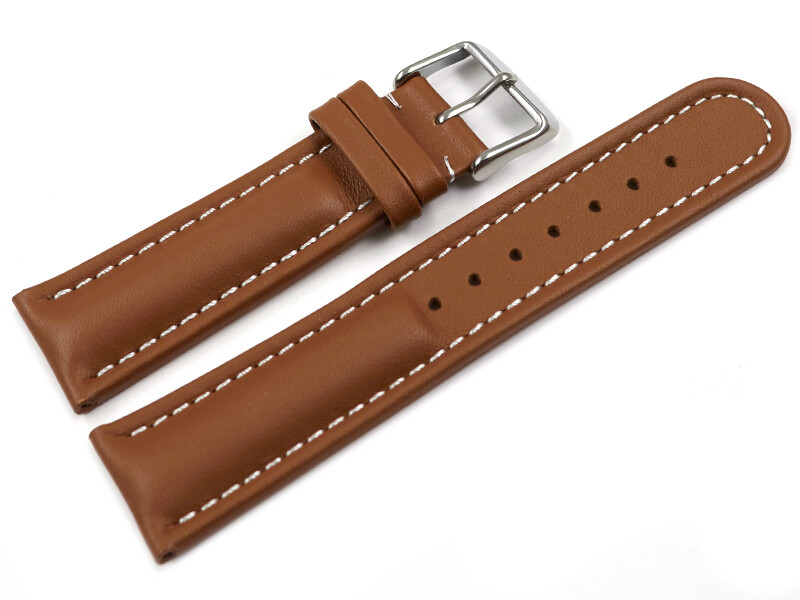 Bracelet De Montre Cuir Marron 18 Mm - Boucle Acier - Pour Femme - NEUF