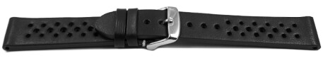 Bracelet montre perméable à lair cuir noir 18mm 20mm 22mm 24mm