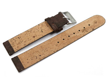 Bracelet montre VEGAN en liège brun foncé...