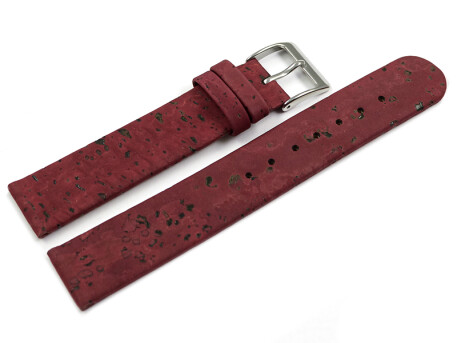 Bracelet montre VEGAN en liège bordeaux 12mm 14mm...