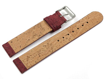 Bracelet montre VEGAN en liège bordeaux 12mm 14mm...