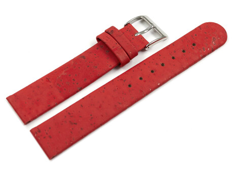 Bracelet montre VEGAN en liège rouge 12mm 14mm...