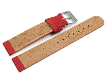 Bracelet montre VEGAN en liège rouge 12mm 14mm...
