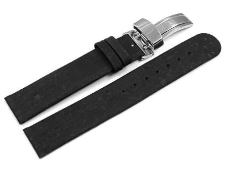 Bracelet montre boucle déployante VEGAN en liège noir 12mm 14mm 16mm 18mm 20mm 22mm