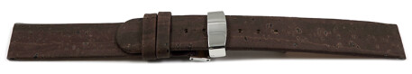 Bracelet montre boucle déployante VEGAN en liège brun foncé 12mm 14mm 16mm 18mm 20mm 22mm