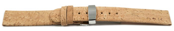 Bracelet montre boucle déployante VEGAN en liège nature 20mm Acier