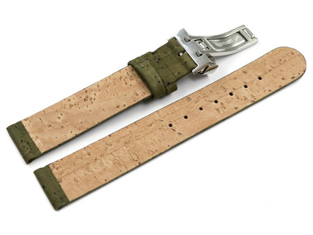 Bracelet montre boucle dployante VEGAN en lige Avocat 12mm 14mm 16mm 18mm 20mm 22mm