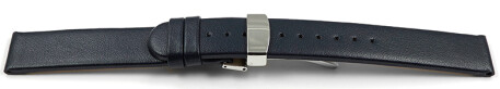 Bracelet montre boucle déployante végan en fibre de pomme bleu foncé 22mm Dorée