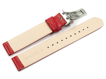 Bracelet montre boucle déployante végan en fibre de pomme rouge 12mm Acier