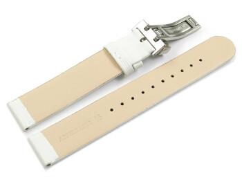 Bracelet montre boucle déployante végan en fibre de pomme blanc 22mm Dorée