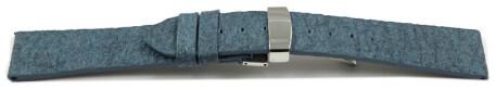 Bracelet montre boucle déployante Végan ananas bleu 22mm Dorée