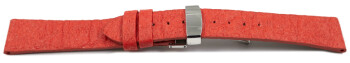 Bracelet montre boucle déployante Végan ananas rouge 14mm Acier