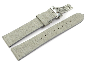 Bracelet montre boucle déployante Végan ananas gris 14mm Acier