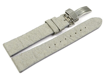 Bracelet montre boucle déployante Végan ananas gris 22mm Dorée