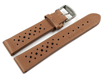 Bracelet montre perméable à lair cuir brun clair 18mm Acier