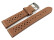 XL Bracelet montre perméable à lair cuir brun clair 18mm 20mm 22mm 24mm