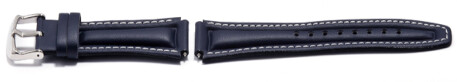 Bracelet montre Casio p.EFA-113L-1A2V,cuir,bleu, surp. blanche