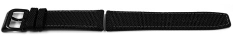 Bracelet montre noir F16584 mélange des matériaux cuir textile 