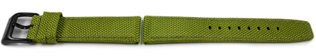Bracelet montre vert F16584 mélange des matériaux cuir textile
