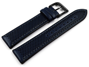 Bracelet montre Festina bleu avec bordure noire F20359/2 F20359 cuir avec motif perforé