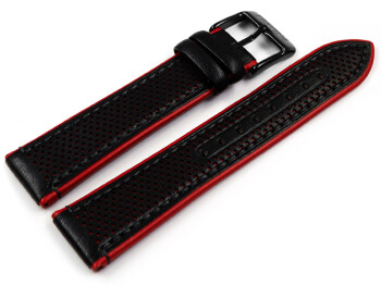 Bracelet montre Festina noir avec bordure rouge F20359/4 F20359 cuir avec motif perforé