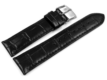 Bracelet montre Lotus 15961  adaptable à 18111 cuir noir grain croco