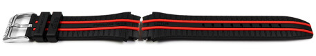 Bracelet de montre Lotus 18259/3 caoutchouc noir avec bandes rouges