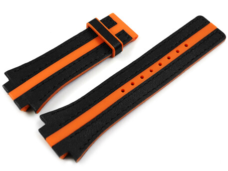 Bracelet montre Festina cuir noir bande orange F16184 
