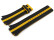 Bracelet montre Festina cuir noir bande jaune F16184/5