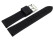 Bracelet montre noir avec coutures noires en silicone 18mm 20mm 22mm 24mm