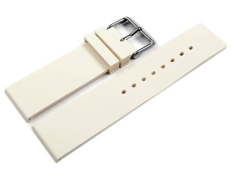 Bracelet de montre silicone plat crème 18mm 20mm 22mm