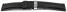 Bracelet montre boucle déployante noir cuir cerf rembourré très souple 18mm 20mm 22mm 24mm