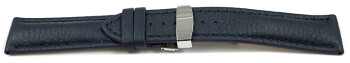 Bracelet montre boucle déployante bleu foncé cuir cerf rembourré très souple 18mm 20mm 22mm 24mm