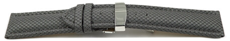 Bracelet montre boucle déployante rembourré matériau high-tech gris clair 18mm 20mm 22mm 24mm