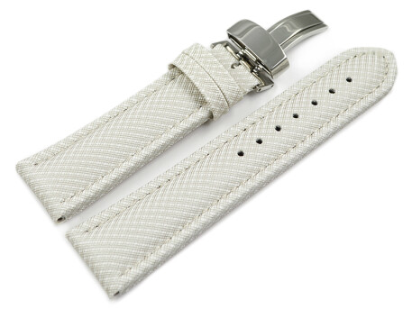 Bracelet montre boucle déployante rembourré matériau high-tech blanc 18mm 20mm 22mm 24mm