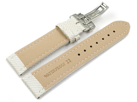 Bracelet montre boucle dployante rembourr matriau high-tech blanc 18mm 20mm 22mm 24mm