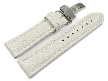 Bracelet montre boucle déployante rembourré matériau high-tech blanc 18mm Acier