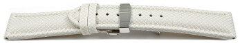 Bracelet montre boucle déployante rembourré matériau high-tech blanc 20mm Acier